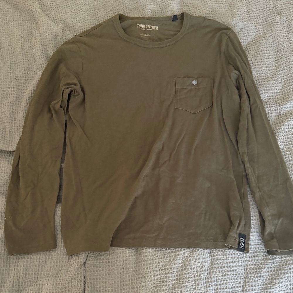 Todd Snyder Khaki Long Sleeve Tee